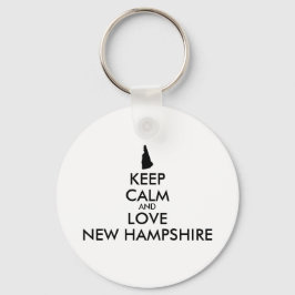 カスタマイズ保可能なCALMとLOVE NEW HAMPSHIRE キーホルダー