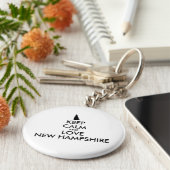 カスタマイズ保可能なCALMとLOVE NEW HAMPSHIRE キーホルダー (側面)