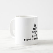 カスタマイズ保可能なCALMとLOVE NEW HAMPSHIRE コーヒーマグカップ (正面左)