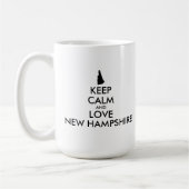カスタマイズ保可能なCALMとLOVE NEW HAMPSHIRE コーヒーマグカップ (左)