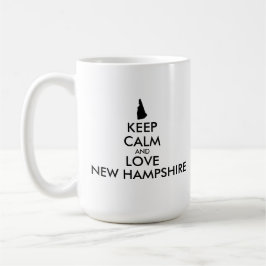 カスタマイズ保可能なCALMとLOVE NEW HAMPSHIRE コーヒーマグカップ