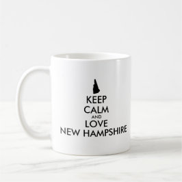 カスタマイズ保可能なCALMとLOVE NEW HAMPSHIRE コーヒーマグカップ