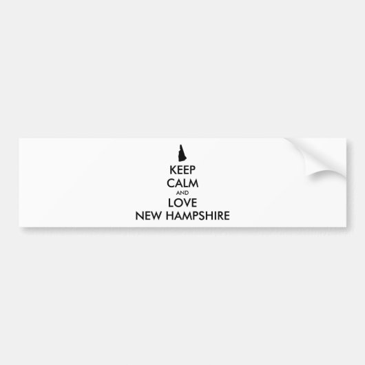 カスタマイズ保可能なCALMとLOVE NEW HAMPSHIRE バンパーステッカー (正面)