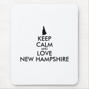カスタマイズ保可能なCALMとLOVE NEW HAMPSHIRE マウスパッド