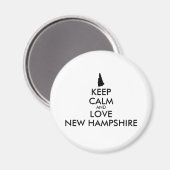 カスタマイズ保可能なCALMとLOVE NEW HAMPSHIRE マグネット (正面/裏面)