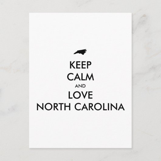 カスタマイズ保可能なCALMとLOVE NORTH CAROLINA ポストカード (正面)