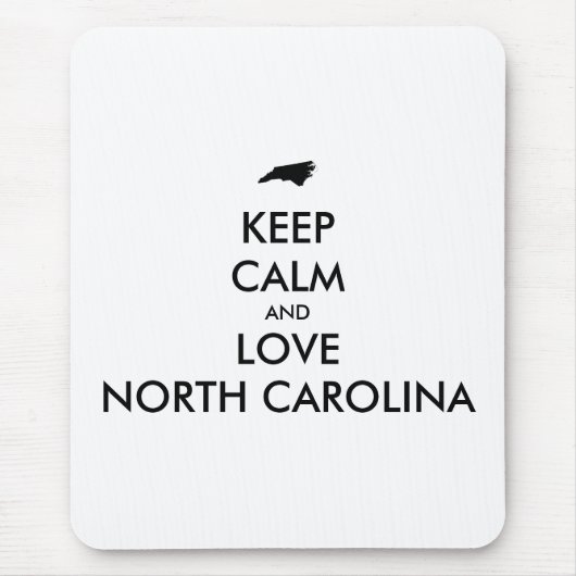 カスタマイズ保可能なCALMとLOVE NORTH CAROLINA マウスパッド (正面)