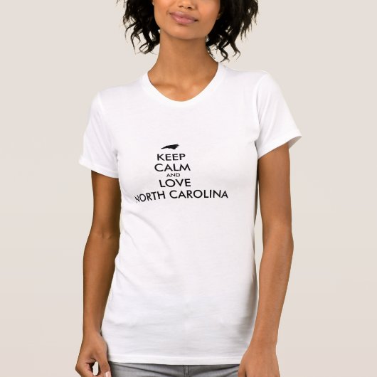 カスタマイズ保可能なCALMとLOVE NORTH CAROLINA Tシャツ (正面)