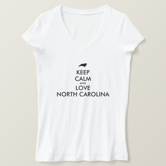 カスタマイズ保可能なCALMとLOVE NORTH CAROLINA Tシャツ (デザイン正面)