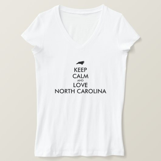 カスタマイズ保可能なCALMとLOVE NORTH CAROLINA Tシャツ (デザイン正面)