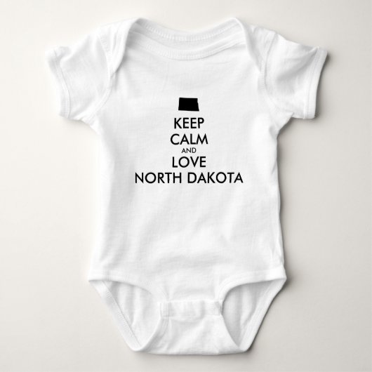 カスタマイズ保可能なCALMとLOVE NORTH DAKOTA ベビーボディスーツ (正面)