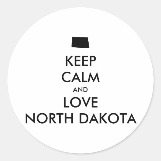 カスタマイズ保可能なCALMとLOVE NORTH DAKOTA ラウンドシール (正面)