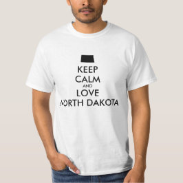 カスタマイズ保可能なCALMとLOVE NORTH DAKOTA Tシャツ