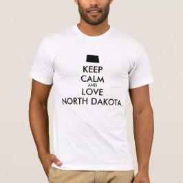 カスタマイズ保可能なCALMとLOVE NORTH DAKOTA Tシャツ