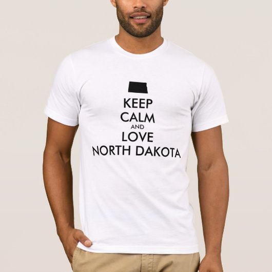 カスタマイズ保可能なCALMとLOVE NORTH DAKOTA Tシャツ (正面)