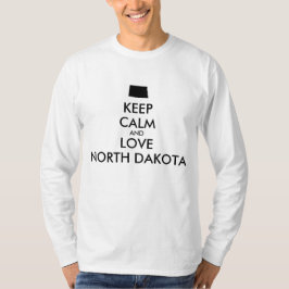 カスタマイズ保可能なCALMとLOVE NORTH DAKOTA Tシャツ