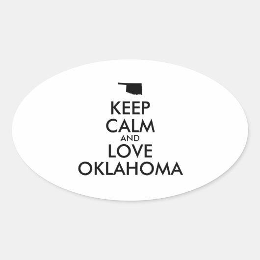 カスタマイズ保可能なCALMとLOVE OKLAHOMA 楕円形シール (正面)