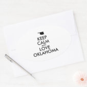 カスタマイズ保可能なCALMとLOVE OKLAHOMA 楕円形シール (封筒)