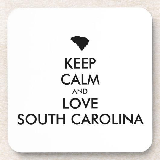 カスタマイズ保可能なCALMとLOVE SOUTH CAROLINA コースター (正面)