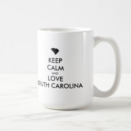 カスタマイズ保可能なCALMとLOVE SOUTH CAROLINA コーヒーマグカップ