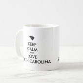 カスタマイズ保可能なCALMとLOVE SOUTH CAROLINA コーヒーマグカップ (正面左)