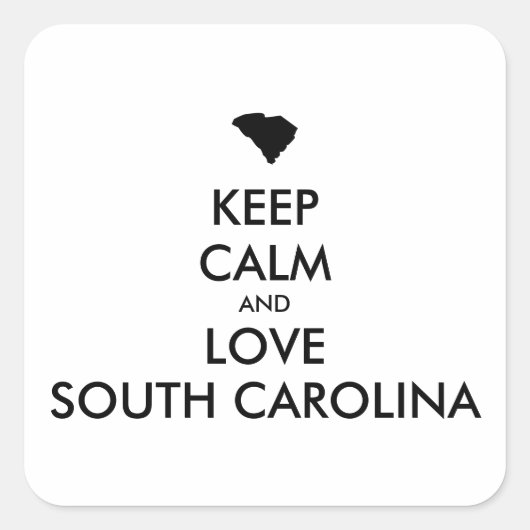カスタマイズ保可能なCALMとLOVE SOUTH CAROLINA スクエアシール (正面)