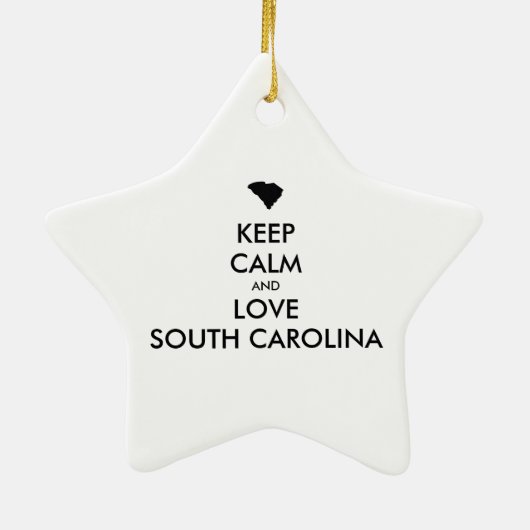 カスタマイズ保可能なCALMとLOVE SOUTH CAROLINA セラミックオーナメント (裏面)