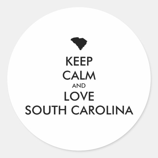 カスタマイズ保可能なCALMとLOVE SOUTH CAROLINA ラウンドシール (正面)