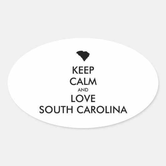 カスタマイズ保可能なCALMとLOVE SOUTH CAROLINA 楕円形シール (正面)