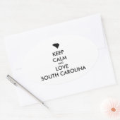 カスタマイズ保可能なCALMとLOVE SOUTH CAROLINA 楕円形シール (封筒)