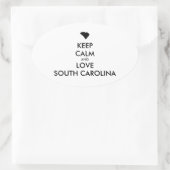 カスタマイズ保可能なCALMとLOVE SOUTH CAROLINA 楕円形シール (バッグ)