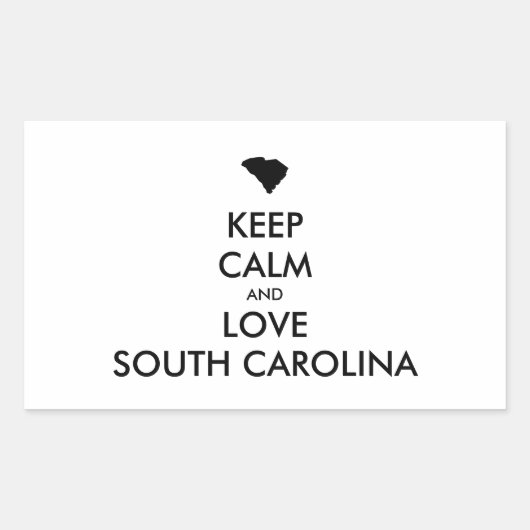 カスタマイズ保可能なCALMとLOVE SOUTH CAROLINA 長方形シール (正面)