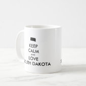 カスタマイズ保可能なCALMとLOVE SOUTH DAKOTA コーヒーマグカップ (正面左)