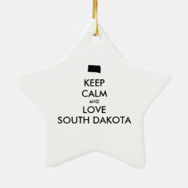 カスタマイズ保可能なCALMとLOVE SOUTH DAKOTA セラミックオーナメント
