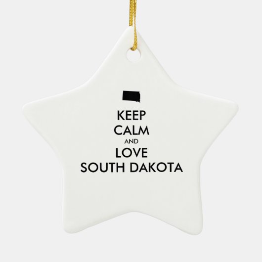 カスタマイズ保可能なCALMとLOVE SOUTH DAKOTA セラミックオーナメント (裏面)