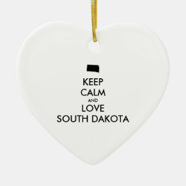 カスタマイズ保可能なCALMとLOVE SOUTH DAKOTA セラミックオーナメント