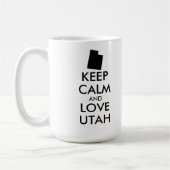 カスタマイズ保可能なCALMとLOVE UTAH コーヒーマグカップ (左)