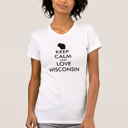 カスタマイズ保可能なCALMとLOVE WISCONSIN Tシャツ (正面)