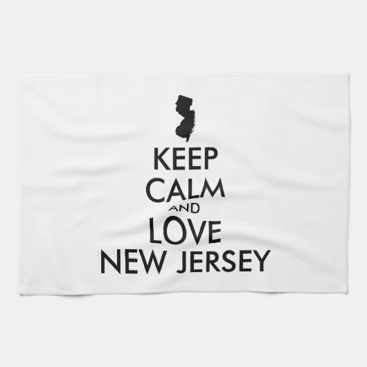 カスタマイズ保可能なCALM AND LOVEニュージャージー キッチンタオル (横)