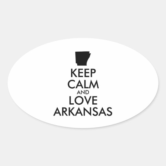 カスタマイズ保可能なCALM and LOVE ARKANSAS 楕円形シール (正面)