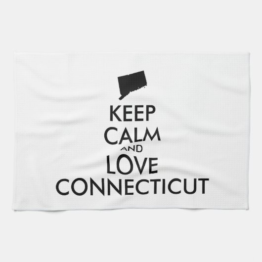 カスタマイズ保可能なCALM and LOVE CONNECTICUT キッチンタオル (横)