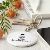 カスタマイズ保可能なCALM and LOVE CONNECTICUT キーホルダー (側面)