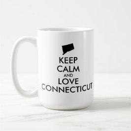 カスタマイズ保可能なCALM and LOVE CONNECTICUT コーヒーマグカップ