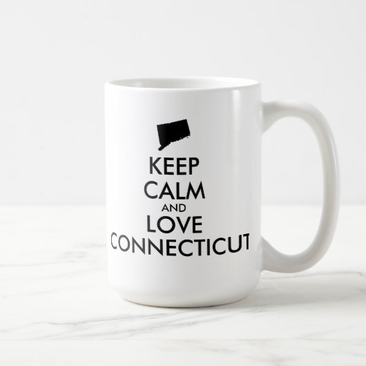 カスタマイズ保可能なCALM and LOVE CONNECTICUT コーヒーマグカップ (右)