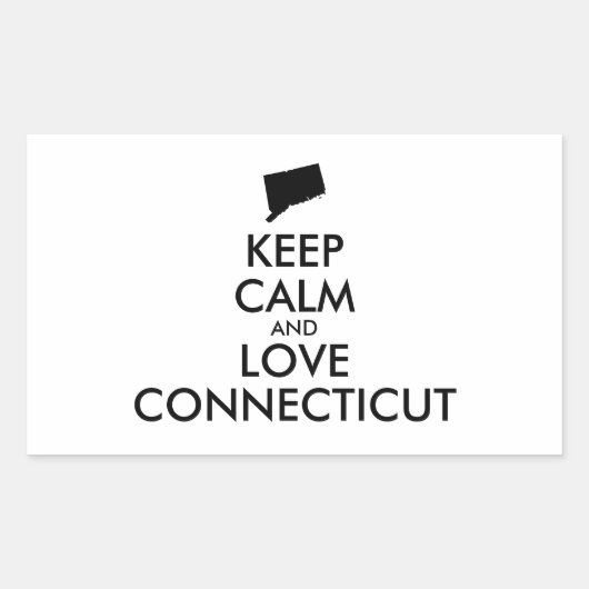 カスタマイズ保可能なCALM AND LOVE CONNECTICUT 長方形シール (正面)