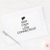 カスタマイズ保可能なCALM AND LOVE CONNECTICUT 長方形シール (封筒)