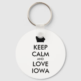 カスタマイズ保可能なCALM AND LOVE IOWA キーホルダー