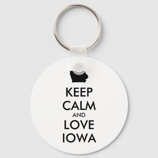カスタマイズ保可能なCALM AND LOVE IOWA キーホルダー (正面)