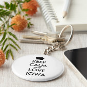 カスタマイズ保可能なCALM AND LOVE IOWA キーホルダー (側面)