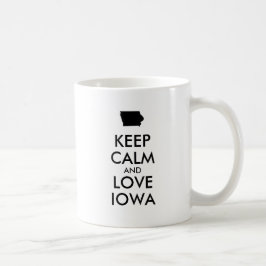カスタマイズ保可能なCALM AND LOVE IOWA コーヒーマグカップ